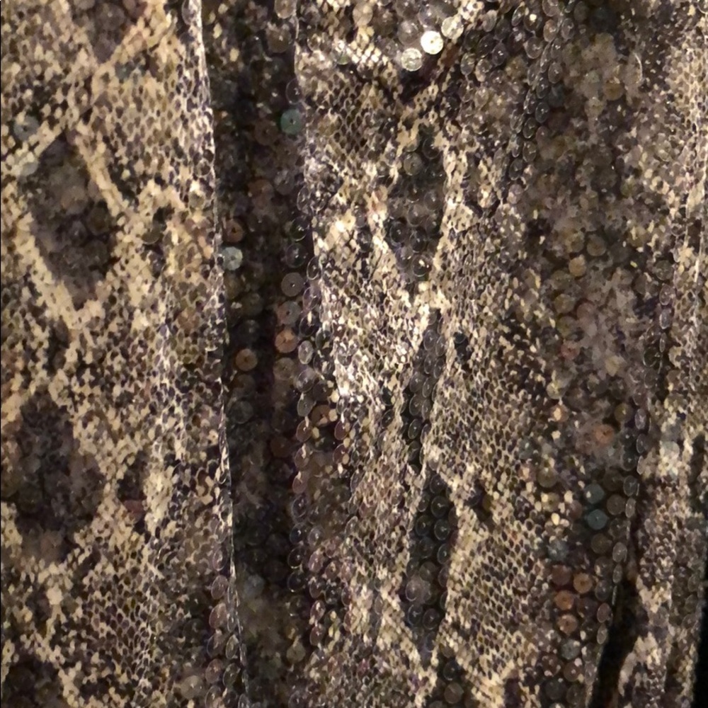 Bebe Moda Stretchy Python Ab Sequins One Shoulder… - image 3